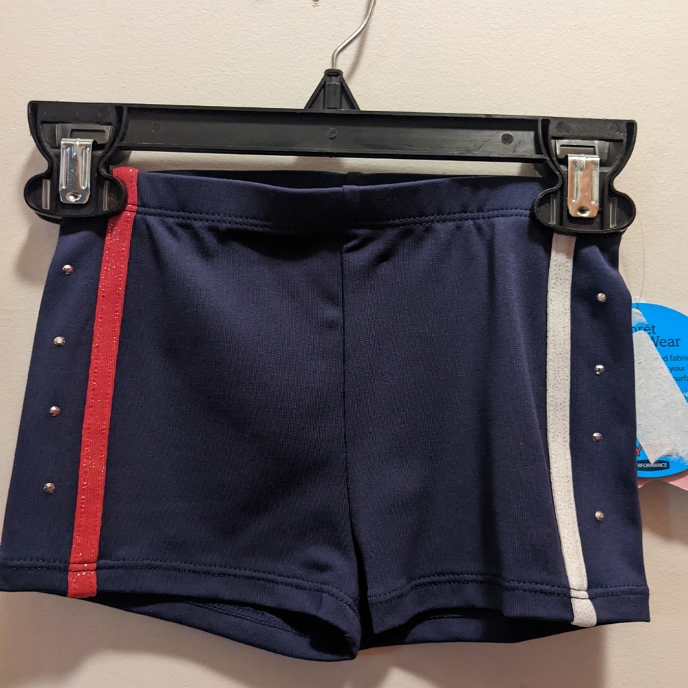 Moret Active Girl Girls XS 4/5 blue active wear shorts NWT